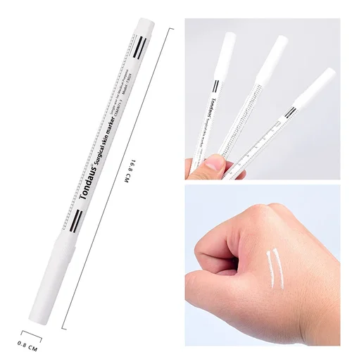 Pluma de marca blanca para tatuaje de cejas, marcador de piel médica, tinta no tóxica, maquillaje permanente, Microblading, 1 unidad