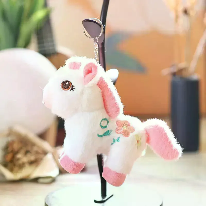 لطيف المهر أفخم المفاتيح الكرتون محشوة دمية حقيبة قلادة معلقة الديكور السنة الجديدة التميمة هدايا عيد الميلاد