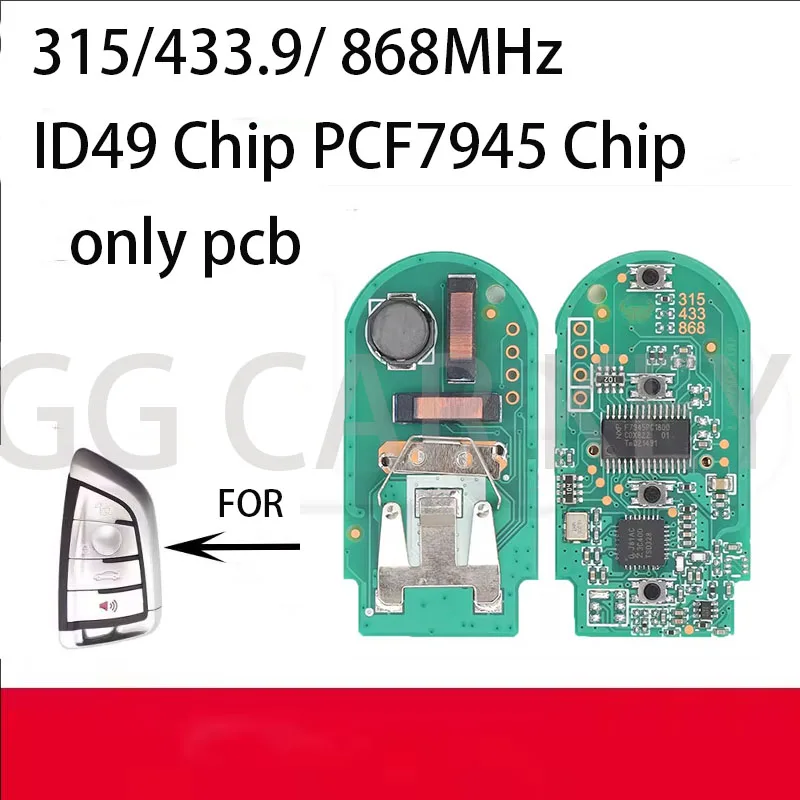 

Чип ID49, чип PCF7945, 315/433.9/868 МГц, плата для автомобильного ключа с дистанционным управлением, HUF5663, HUF5667, HUF5661 для BMW 3, 5, 7 серии, X3, X5, F серии