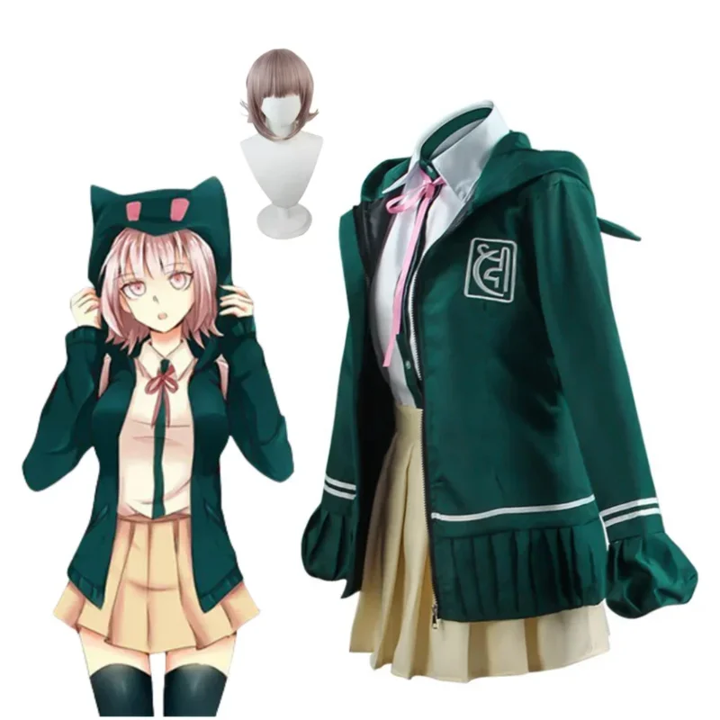 Game Danganronpa V3 Nanami ChiaKi Cosplay Costume Wig Sets Game For Woman Man Party Clothes