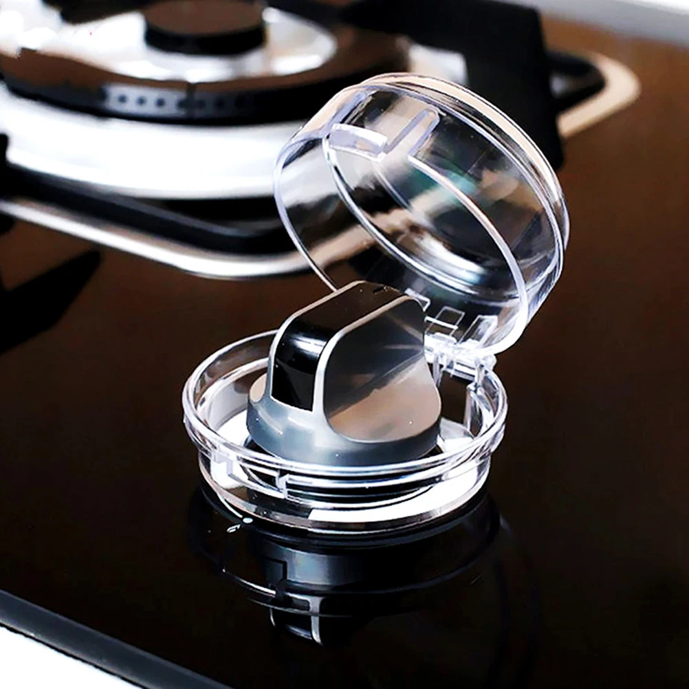 

6pcs Stove Knob Cover Children Safety Transparent Gas Oven Toddler Proof Locks Protectors Easy Install Removable Clean Hygienic