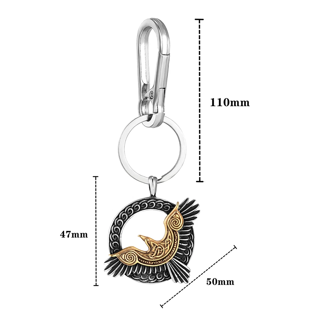 Crow Enamel Keyring