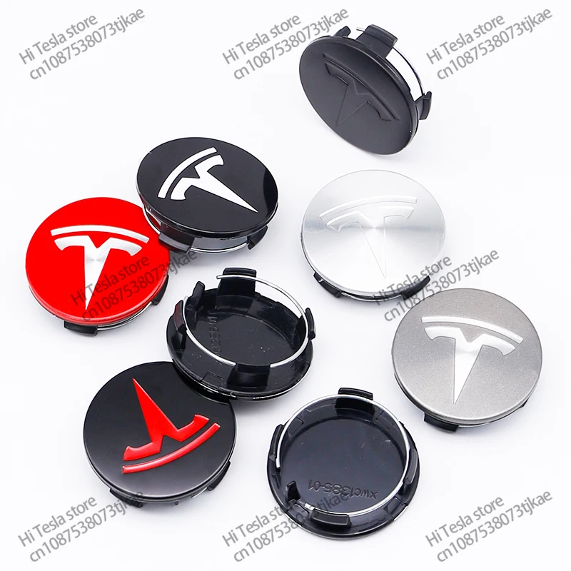 4 Pcs 56mm Wheel Tire Center Cap Logo for Tesla Original Wheel Hub Caps Model 3 Model Y Model S X High Quality Auto Accessories