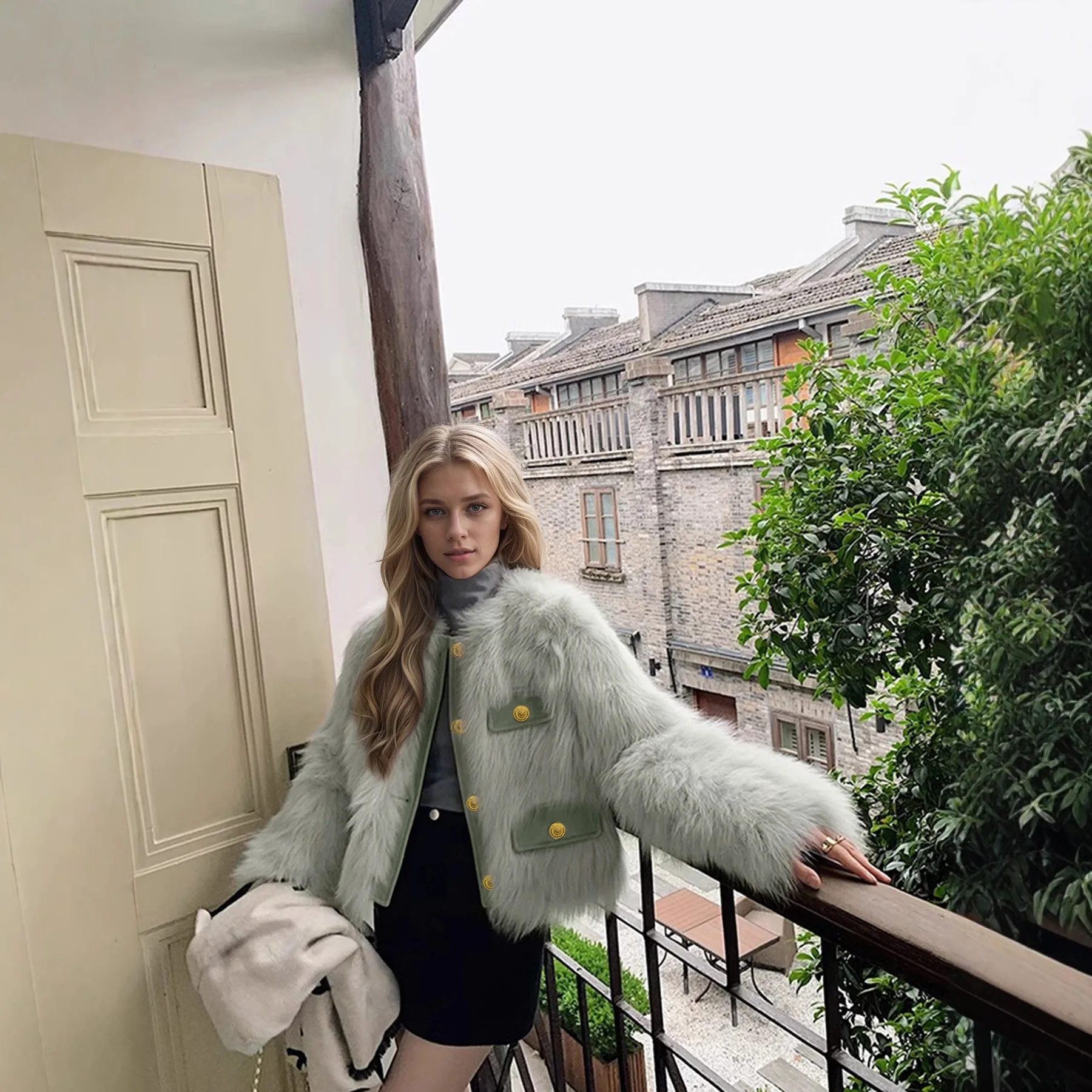 毛皮コート 小さな香りの風 ヘアコート レディース 冬 2025 新作 アウター レディース ファーコート セレブ風 イミテーションフォックス