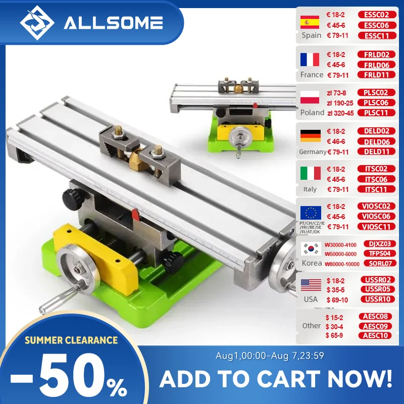 Allsome Table Milling Machine Multifonctionnel Table de Travail de Fraisage Table pour Perçage et Fraisage Table de Milling Working