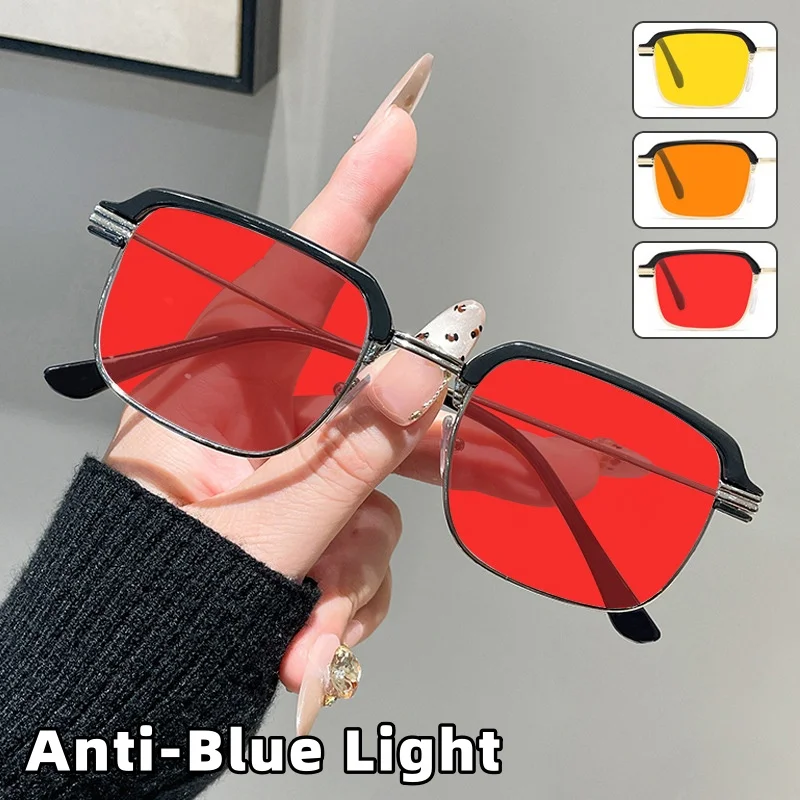

Ultra-Lightweight Metal Night Vision Glasses Anti-Blue Light Eye Protection Eyewear for Smartphone and Computer Use Unisex