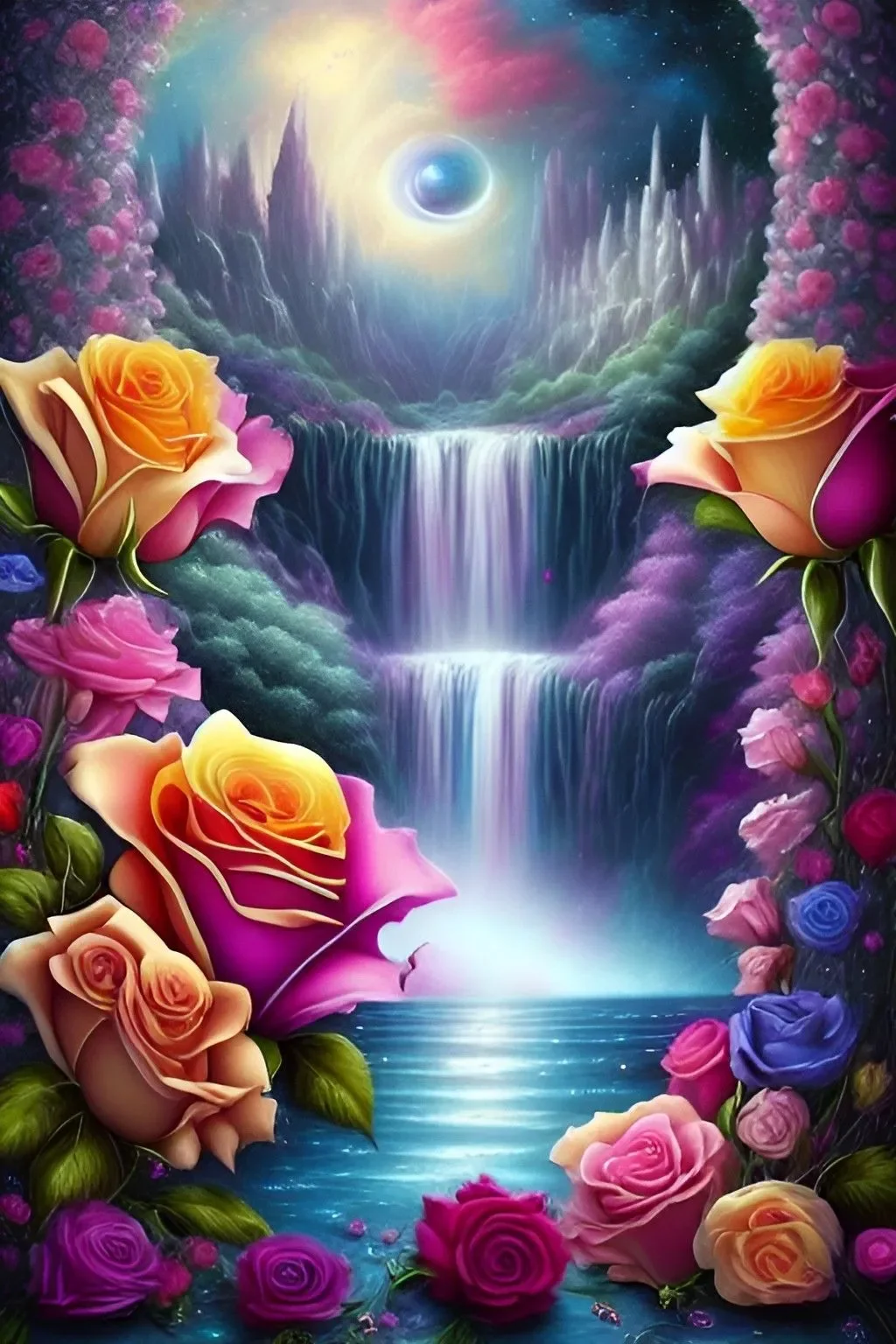 

Sunature AB Diamond Painting Art Full Square Round Drills Waterfall Sunset Flower Diamond Painting Kits (5-10 AB Colors)