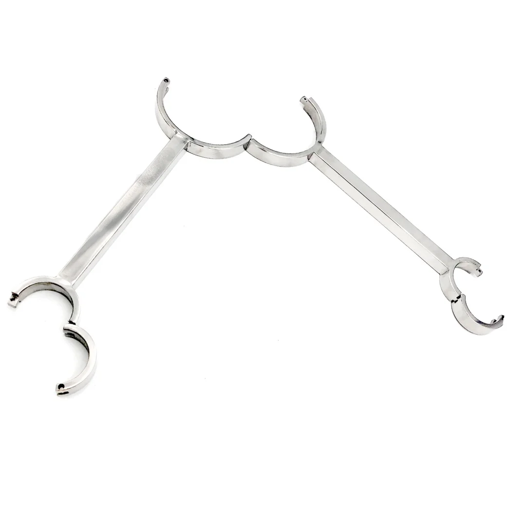 غرامة الفولاذ المقاوم للصدأ وسادة طوق حلقة عنق تكبيل المعصم ضبط النفس عبودية Cangue نير الكبار لعبة الجنس للذكور الإناث B9