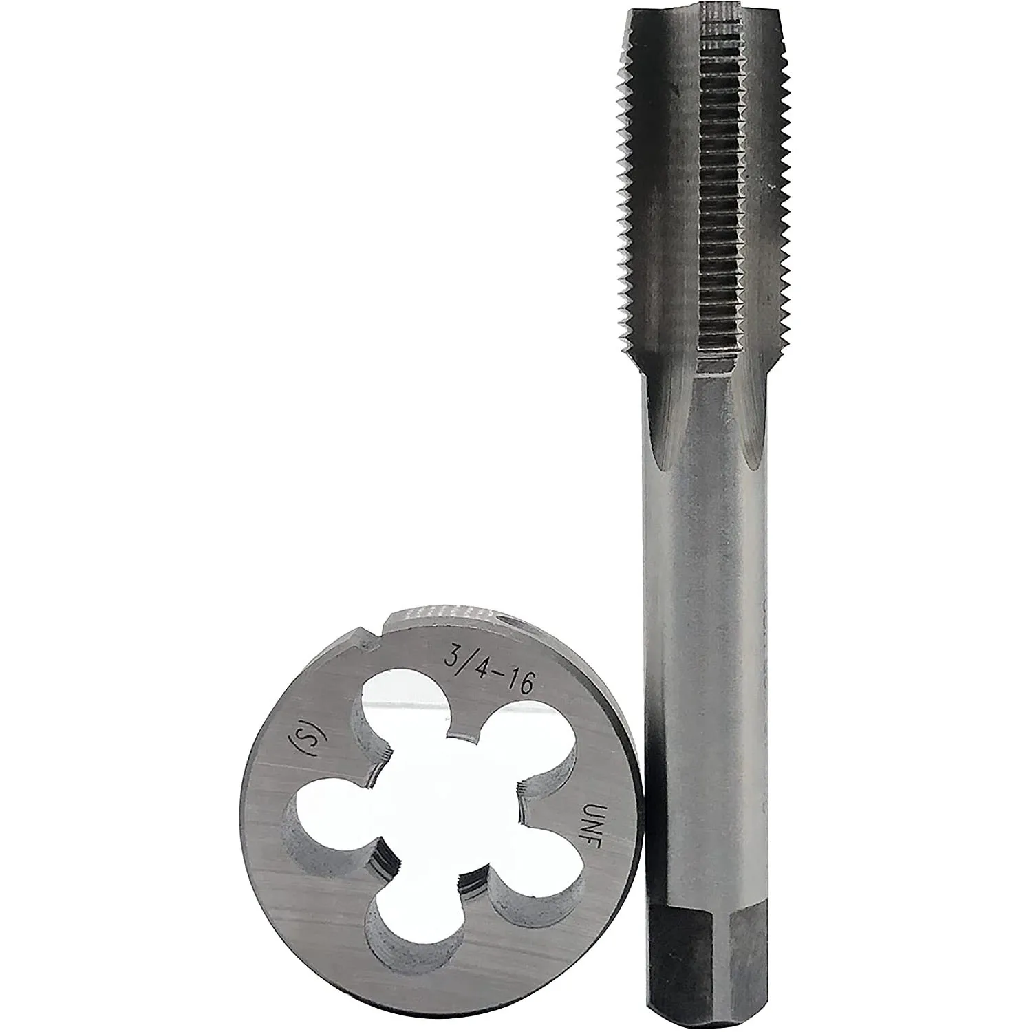 

3/4-16 UNF Tap and Die Set, Machine Thread Tap and Round Thread Die Right Hand Tools