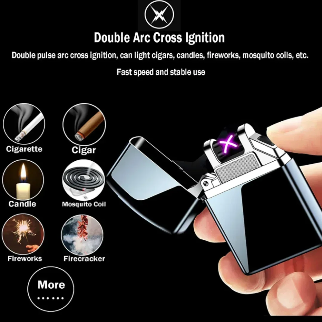 Portable Outdoor Smart Arc Pulse Electronic Lighter Plasma USB Rechargeable Windproof Lighter Smoking Candle Kitchen Accessorie