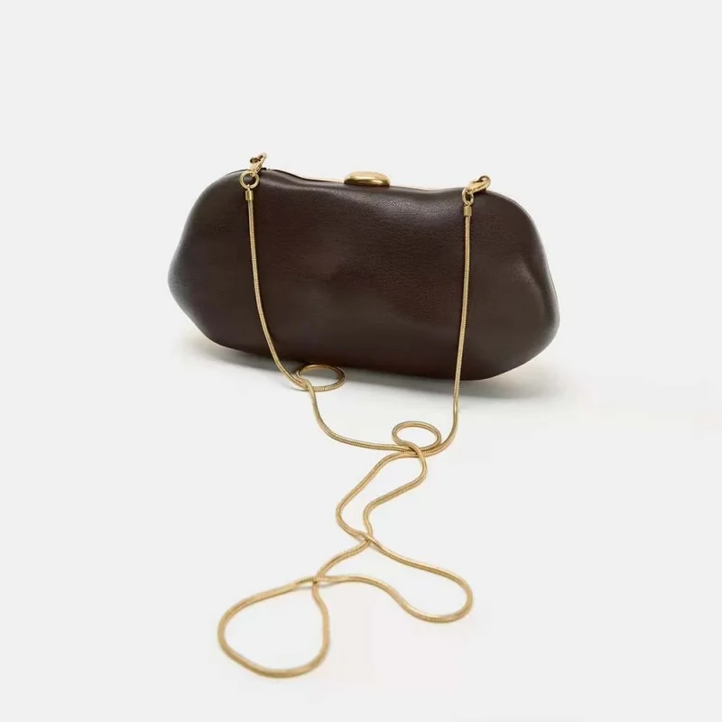Unique Design Color Blocking PU Oval Shaped Hand-held Box Bag New In Fashion Oval Clutch Bag Metalic Shell Banquet Bag Wallet