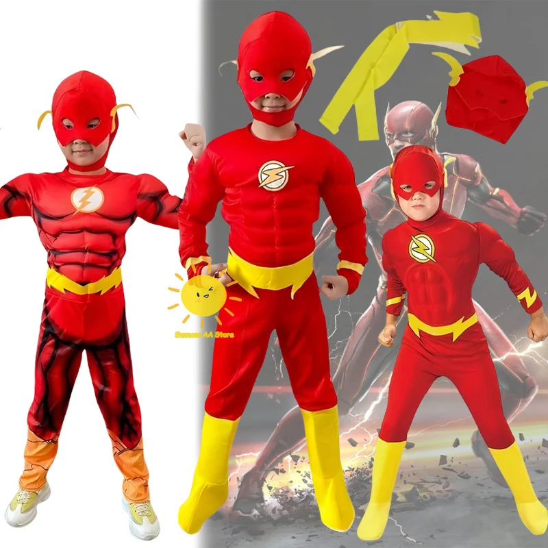 الوحش المملكة فلاش تأثيري حلي خارقة تأثيري الدعاوى قناع حزام فلاش آمن العضلات الملابس كرنفال الدعائم للهدايا #1