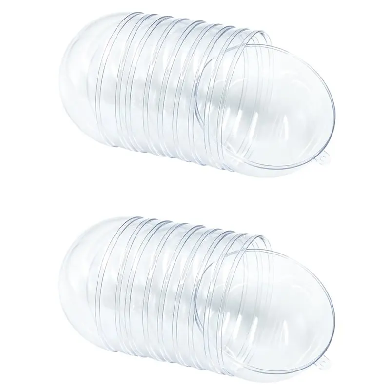 LLCS-Clear Fillable Plastic Ornament Balls 30Pcs DIY Christmas Holiday Decor Spheres (60Mm)