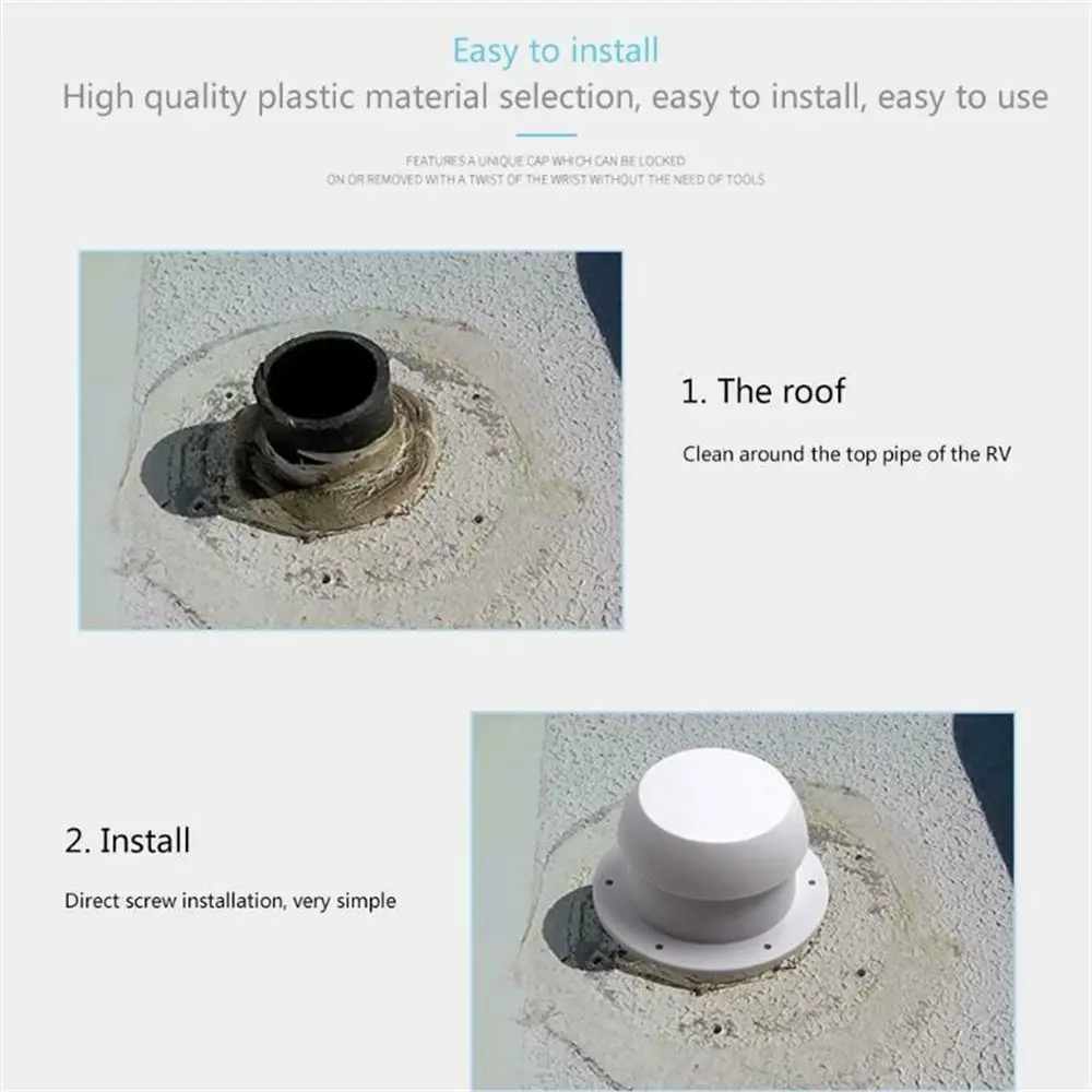 New Auto Exhaust Fan Exhaust Outlet Round Mushroom Head Shape Motorhome Ventilation Cap RV Roof