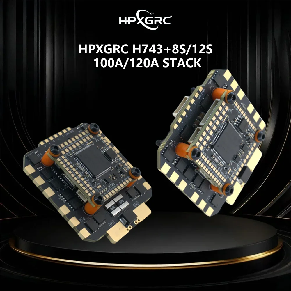 UniFlyHPXGRC H743 Stack H743 Flight Controller Dual ICM42688P With 100A/120A ESC 3-12S LIPO 30.5x30.5mm For FPV Racing Drone RC