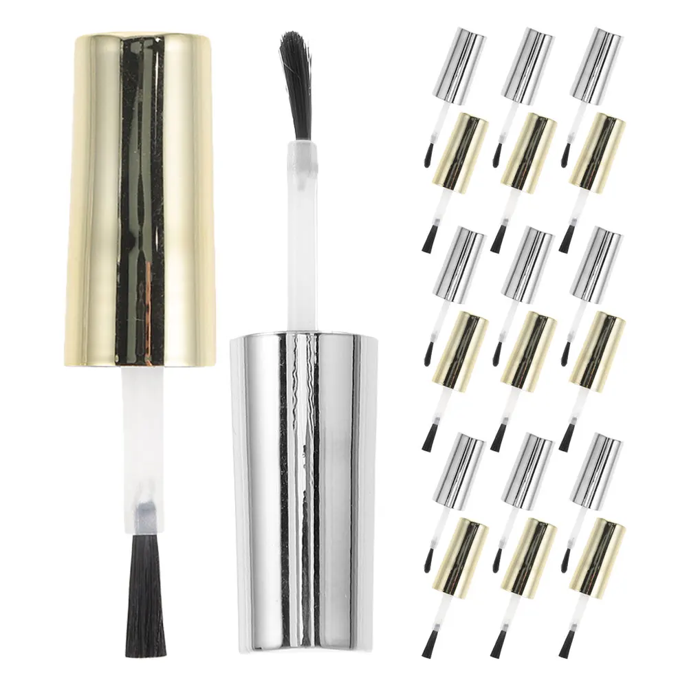 Bouchons de bouteille de vernis à ongles avec brosse, 20 pièces, facile à remplacer, Construction robuste pour un usage Long, bouchons de bouteille de vernis à ongles