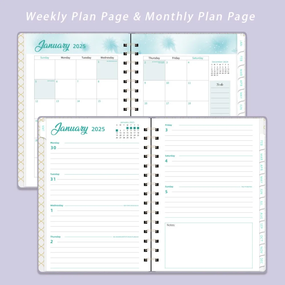 Day Planner ปกแข็ง Journal Weekly Planner ปฏิทิน Self-fill ตารางโน้ตบุ๊ค Gradient PU Daily Planner Notepad Office