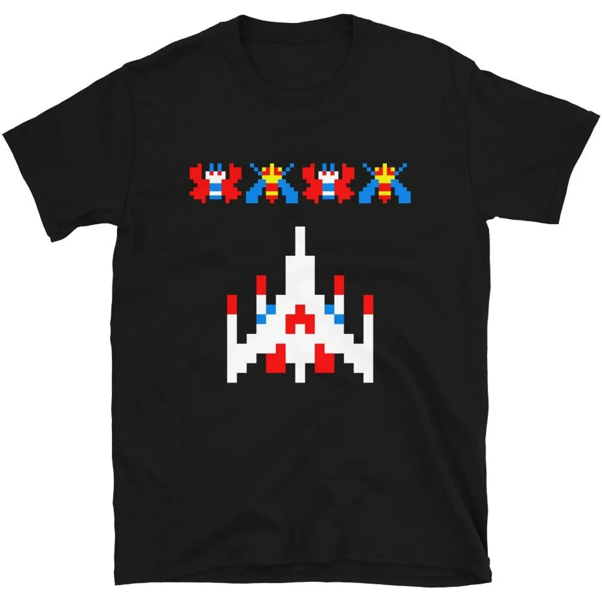 Cool Arcade Galaga Video Game Retro Vintage 80s Invader Space Gaming Alien t shirt for men 100% Cotton Gift Idea Clothes