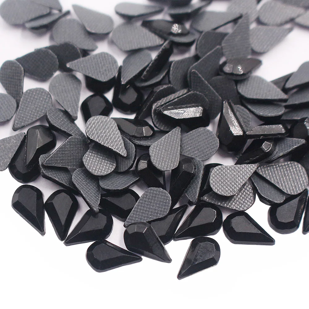 200pcs Drop Shape Hotfix Rhinestones Crystal AB Flatback Glue Back Strass DIY Beads Iron on for Clothes