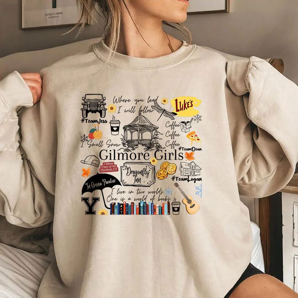 

Gilmore Girls Sweatshirt Stars Hollow Shirt Dragonfly Inn Luke's Diner Hoodie Rory Lorelai Gilmore Tv Show Crewneck Sweatshirts