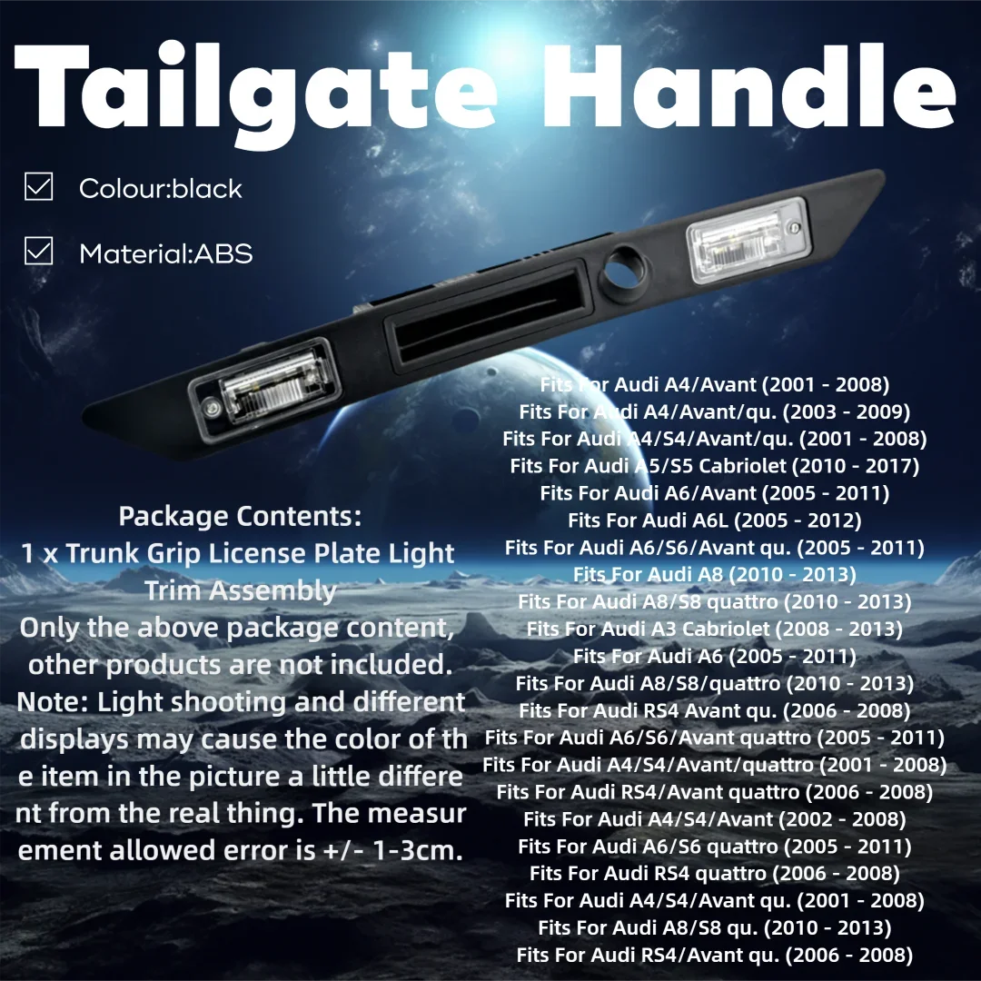 Rear license plate light, luggage compartment tailgate handle switch 8E0827574C3FZ, new For Audi RS4 A4 A5 A6 A6L A8