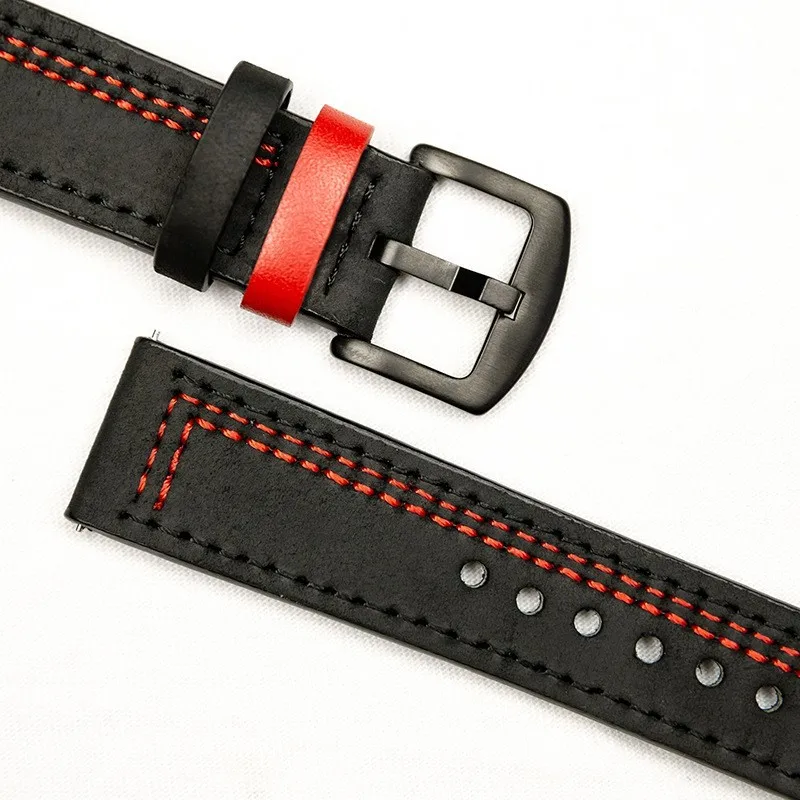 20mm 22mm leather band For Amazfit/Huawei/GTR/GTS/stratos/4-2-2e-3-Pro/GTS2 Mini/GTR2/42/47mm Bracelet bip-U-S-3-pro watch strap