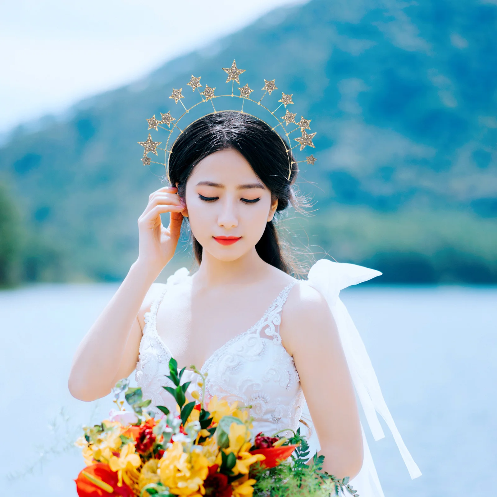 

Rhinestone Hair Headpiece For Wedding Bridal Party Evening Dance Birthday Women Lightweight Sparkling