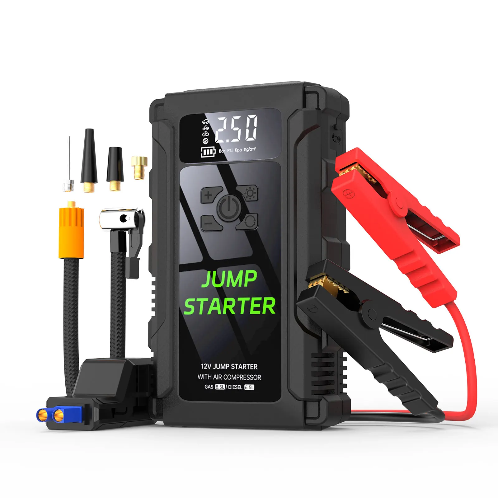 

12V All New Portable Battery Mini Emergency Jumper Start Air Pump Tire Inflator Car Power Bank Jump Starter