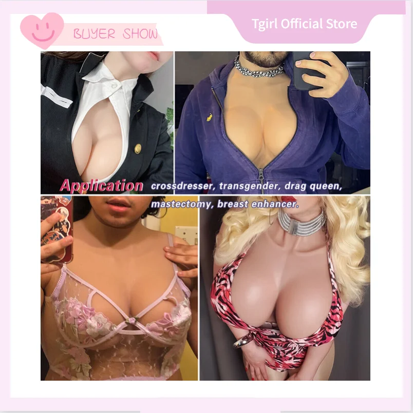 Tgirl Fake Boobs Silicone Breast Forms False Tits Chestplate Sexy Huge Tit for Crossdresser Transgender Drag Sissy Cosplay Chest