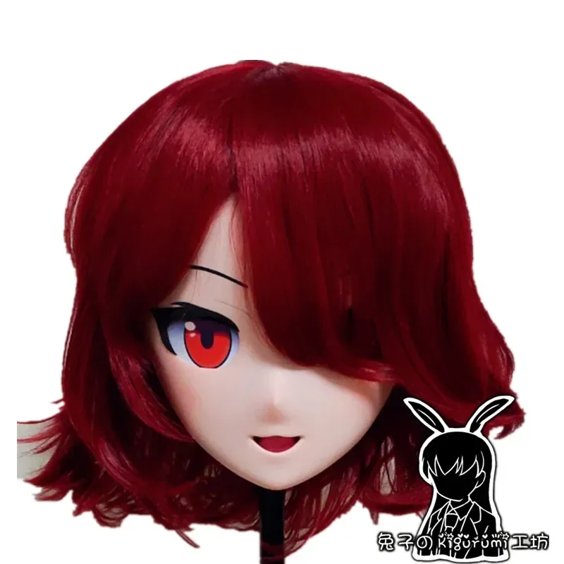 (B23) Handmade Custom Full Head Mask with Backshell Crossdressing Silicone Anime Arknights Exusiai Kigurumi Cosplay Mask