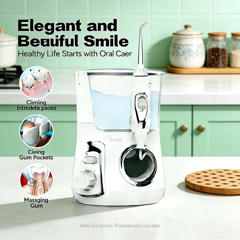 

Мощный ирригатор для полости рта 800 мл, 10 регулируемых режимов, 5 премиальных насадок, комплексный уход за полостью рта для свежей и здоровой улыбки