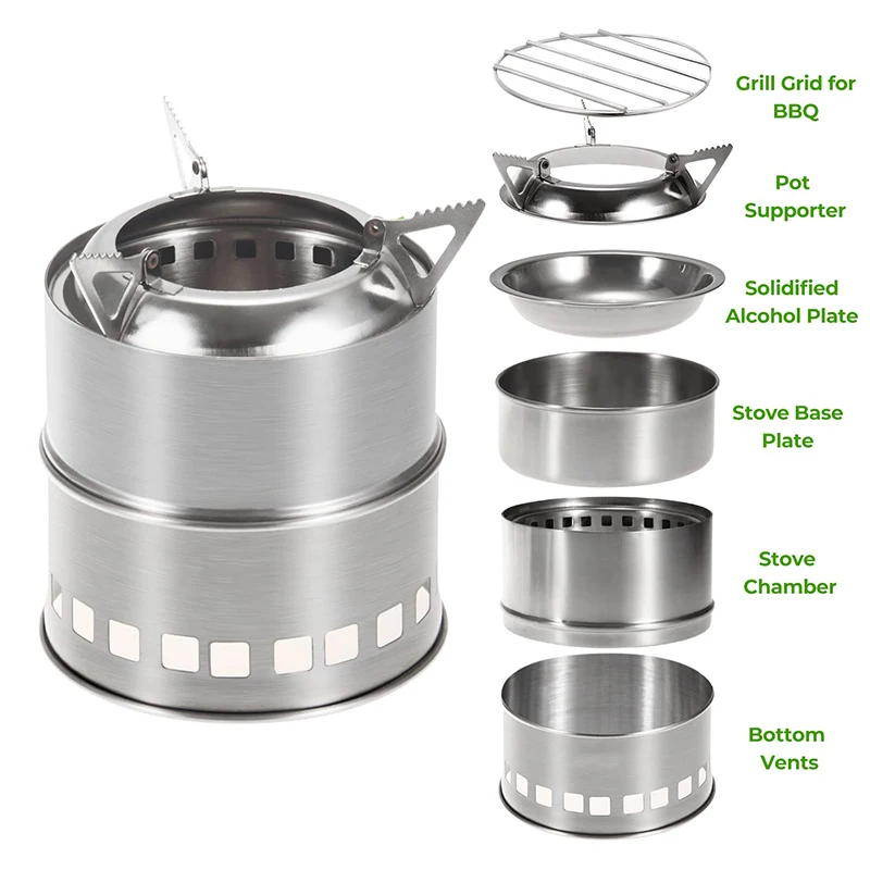 Stainless Steel Wood Carving Portable Camping Stove Stove Camping Stove