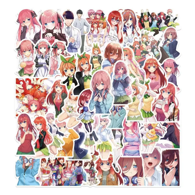 50/30/10PCS Nakano Ichika Nino Miku Yotsuba Itsuki Popular Anime Peripheral Decoration Suitcase Refrigerator Waterproof Sticker