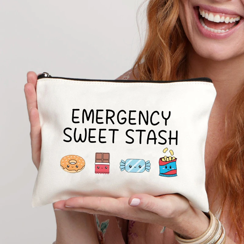 Emergency Sweet Stash Bag Children Pencil Case Snacks Storage Clutch Women Makeup Lipstick Pouch Kawaii Dessert Organizer Case