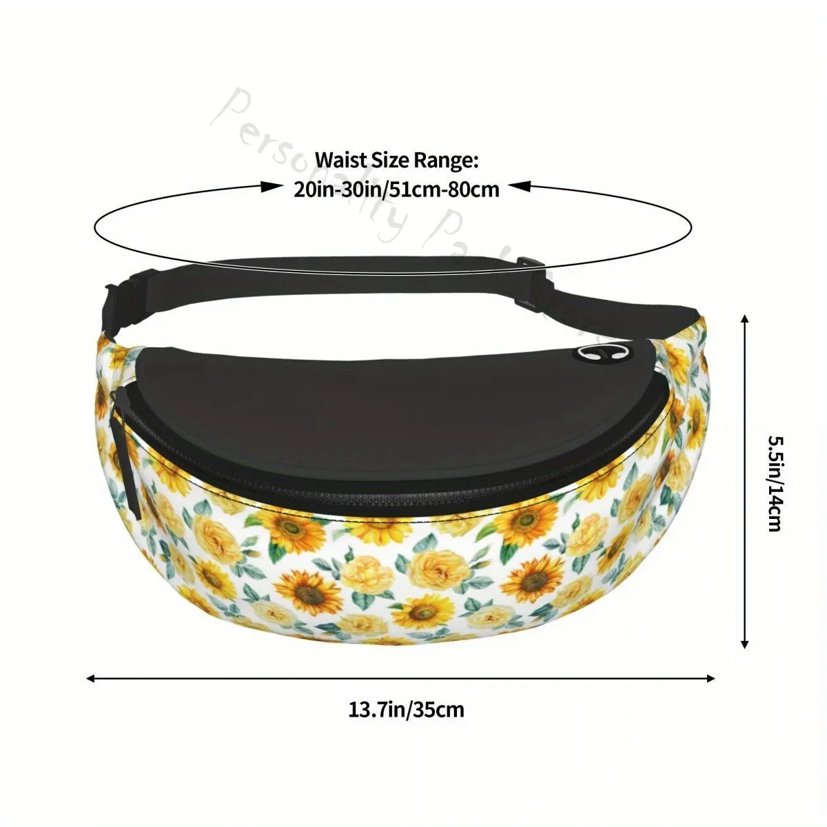 Riñonera con flores de girasol para hombre y mujer, bolso de cadera de gran capacidad, resistente al agua, para viajar, ciclismo, correr, senderismo