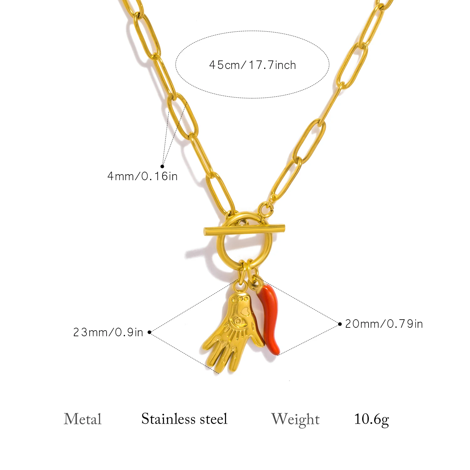 UHBINYCA Stainless steel Hamasa Hand Charm Pendant Necklace for Women Exquisite Hypoallergenic Personalized Jewelry