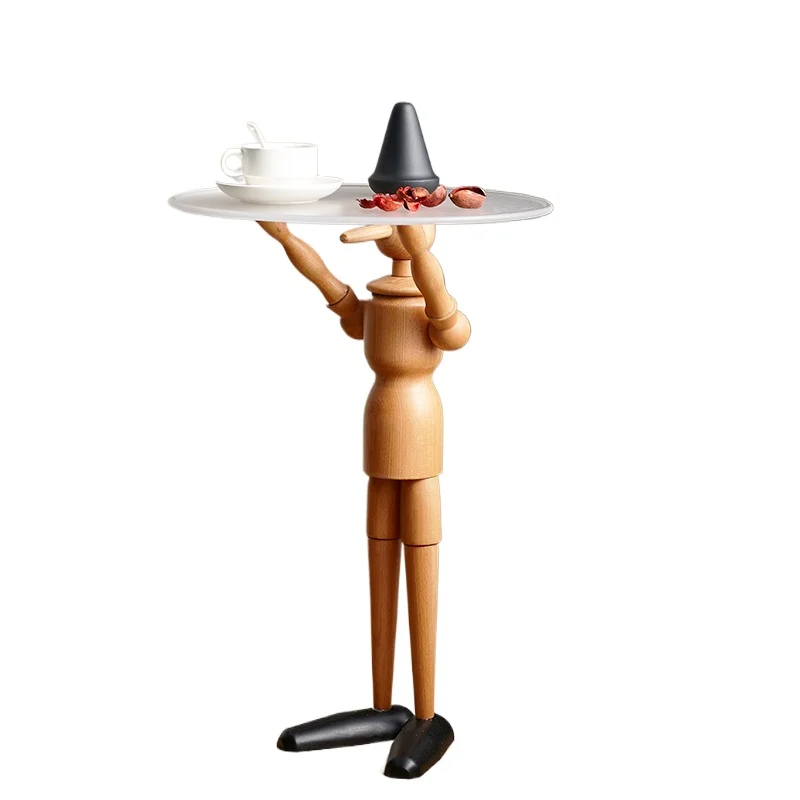 

Pinocchio puppet small coffee table, creative furniture, Nordic light luxury designer Internet celebrity ins small