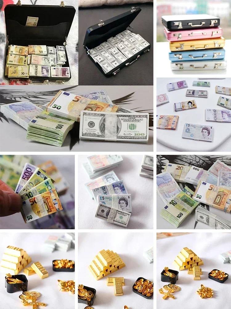 

Mini Dolls Money Cash Dollars Euro British Pound Mini Won Banknotes Model for Barbie Ob11 1/6 DollHouse Accessories