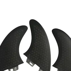 RISECE Fiberglass Surfboard Fins AM2 Honeycomb Surf Fin Double Tabs 2 Base Thruster Fin Set 3PCS