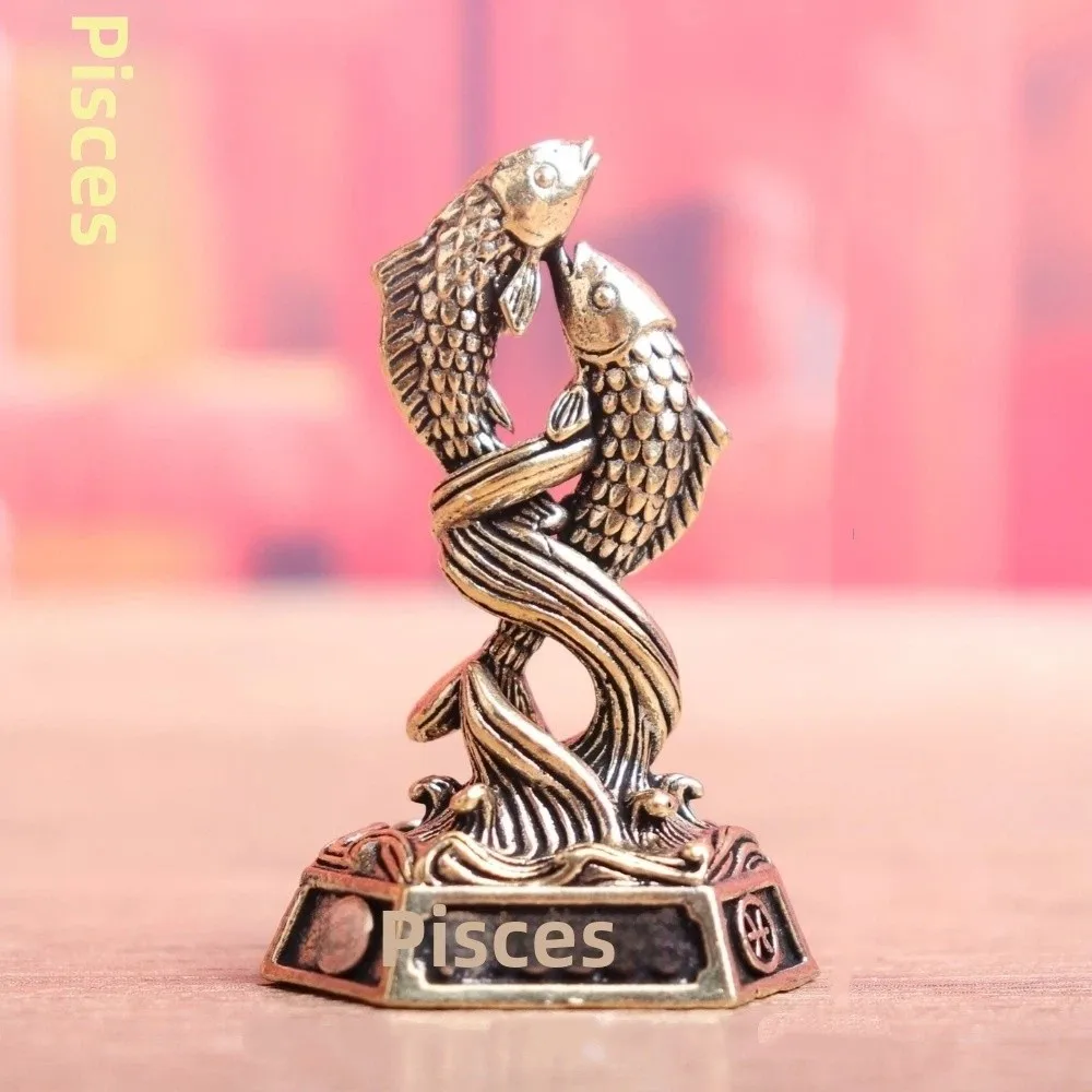Vintage Collectible Figurines Miniature Artisan Craft The Twelve Zodiac Signs Decoration 12 Constellation Statue Gift Ornaments - view 3