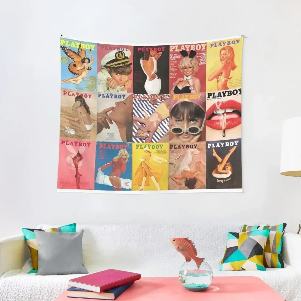 

Playb*y Collage Tapestry Bedroom Decoration Carpet On The Wall Aesthetic Room Decoration Room Decorations Aesthetic Tapestry