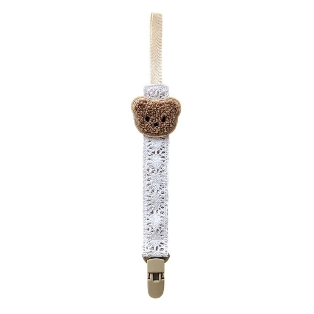 Cartoon Cute Bear Pacifier Chain Hanging Portable Fabric Rope Dummy Nipple Clip Plastic Soother Accessory
