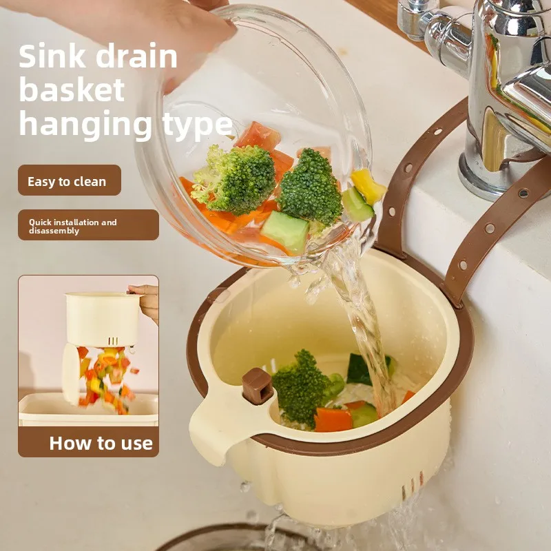 Hanging Sink Strainer Basket Kitchen Drain Filter For Food Residue Separation Fruit Vegetable Washing