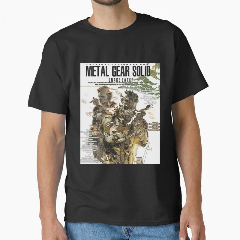 

80s Vintage video game Metal Gear Solid big boss snake cyborg ninja MGS Kojima gift T shirt for men Large size Tops S-6XL