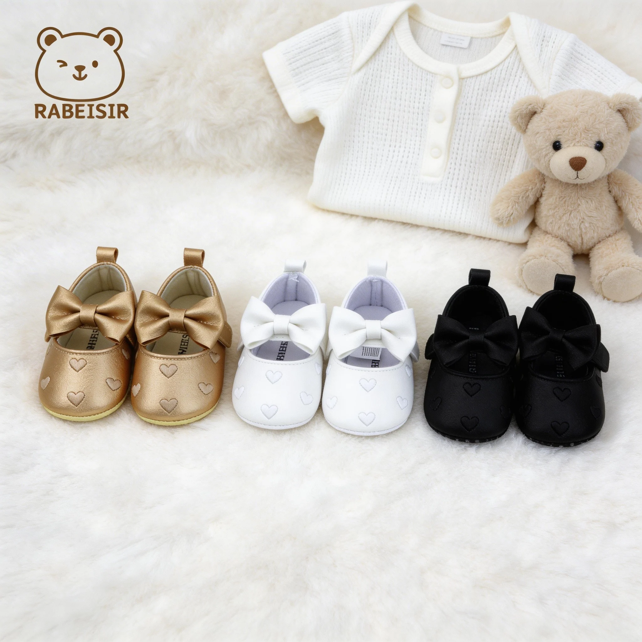 Baby Girl Toddler Shoes Baby embroidery Love Style Baby's First Pair of Step Shoes Breathable Non-Slip Fashion