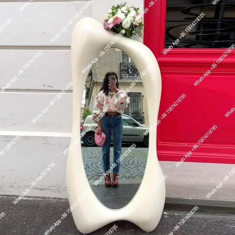 W Nordic Full-length Mirror Irregular Fitting American Floor Mirror Home Creative Design Sense Special-shaped Dressing MirrorBJ