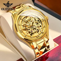 OUPINKE 3209 Luxury Man Watch Fully Hollow Out Automatic Watches for Men Japan Original Import Mechanical Movement Men's Watches