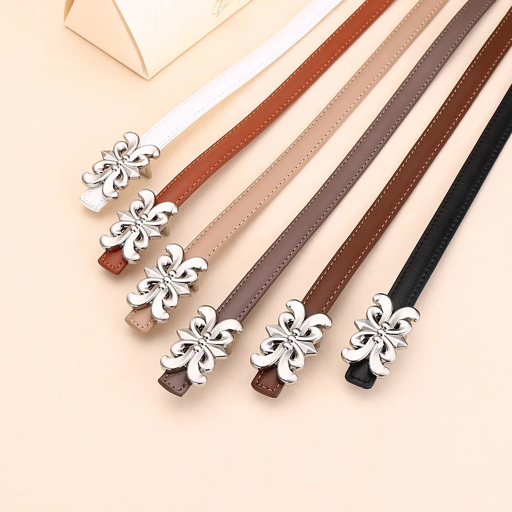 جديد جلد البقر حزام المرأة الجلود تنوعا فستان السراويل حزام رقيقة حزام المرأة الراقية الرجعية الموضة