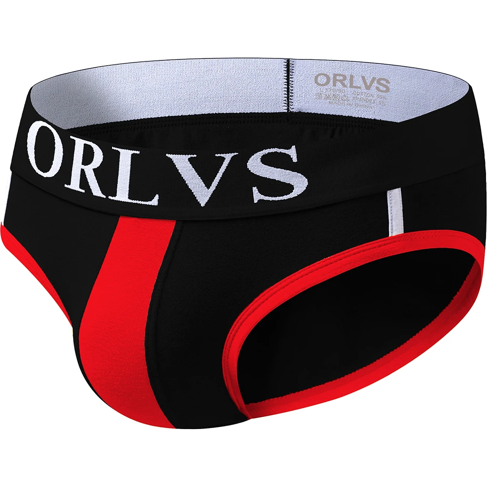 ORLVS Mens Underwear Men Sexy Briefs Jockstrap Pouch Cuecas Man Cotton Panties Thongs Mesh Underpants Gay Slip Homme Srting