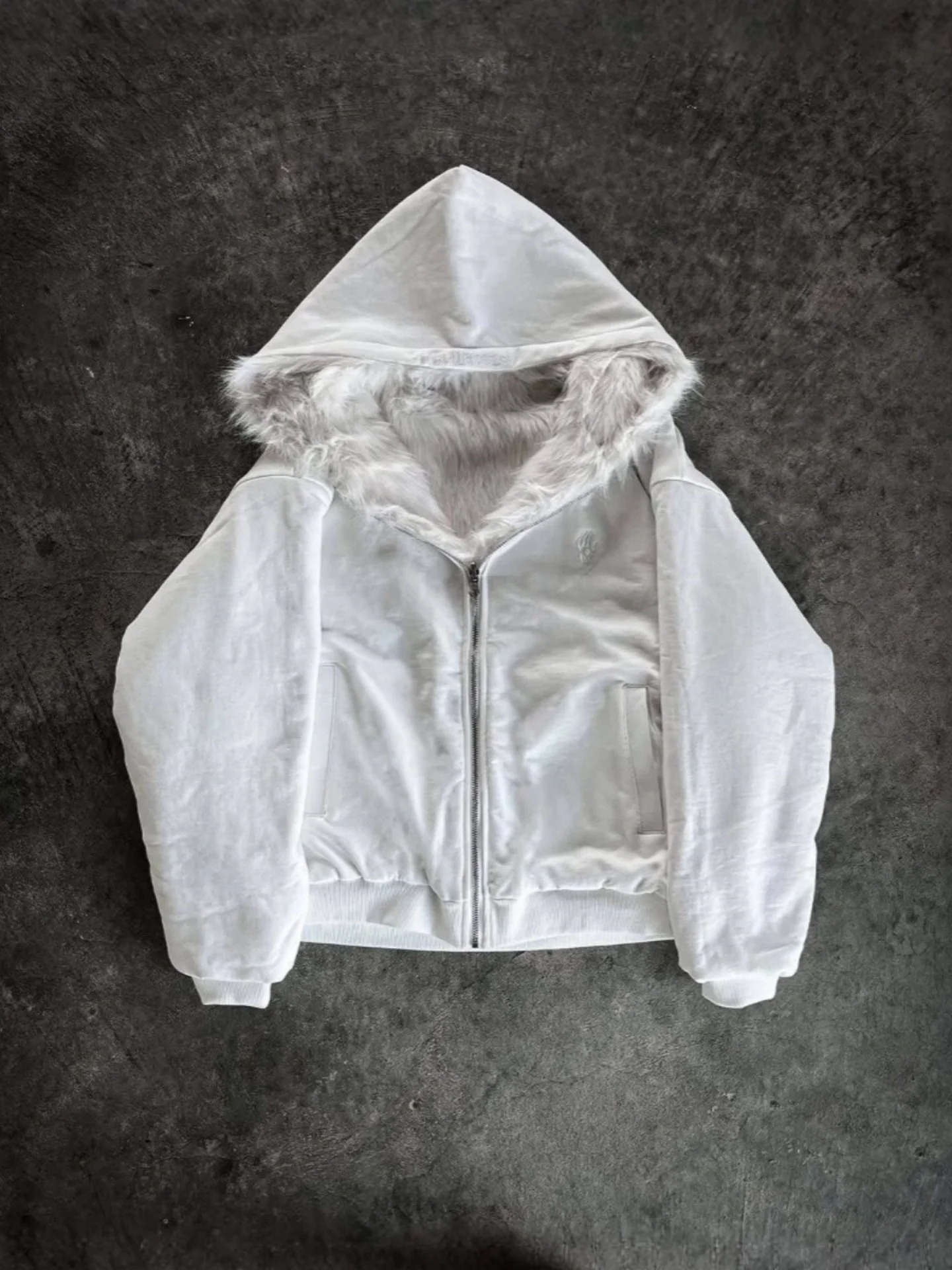 

Lamb Velvet Hooded Open Cardigan Sweatirt Men Double Layer Wearable American Trendy Jaet High End Jaet Winter New Arrival